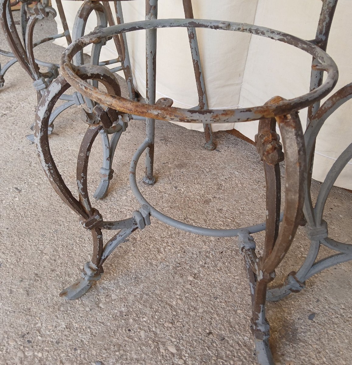 4 chaises de terrasse et de jardin en fonte et fer -photo-2