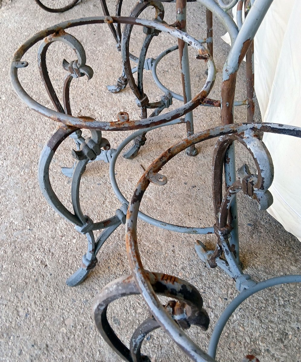 4 chaises de terrasse et de jardin en fonte et fer -photo-1