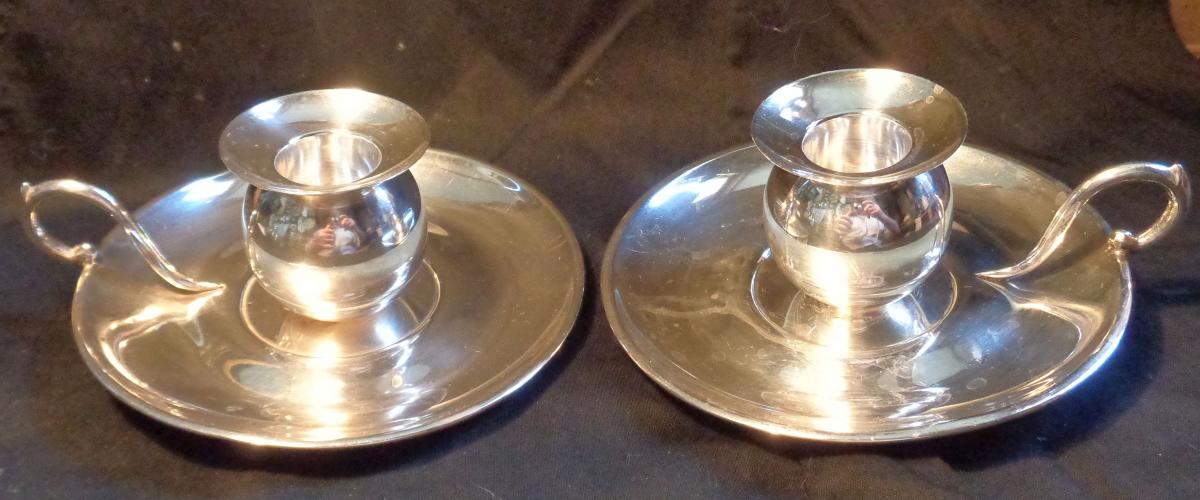 Pair Of Silver Candlestick.