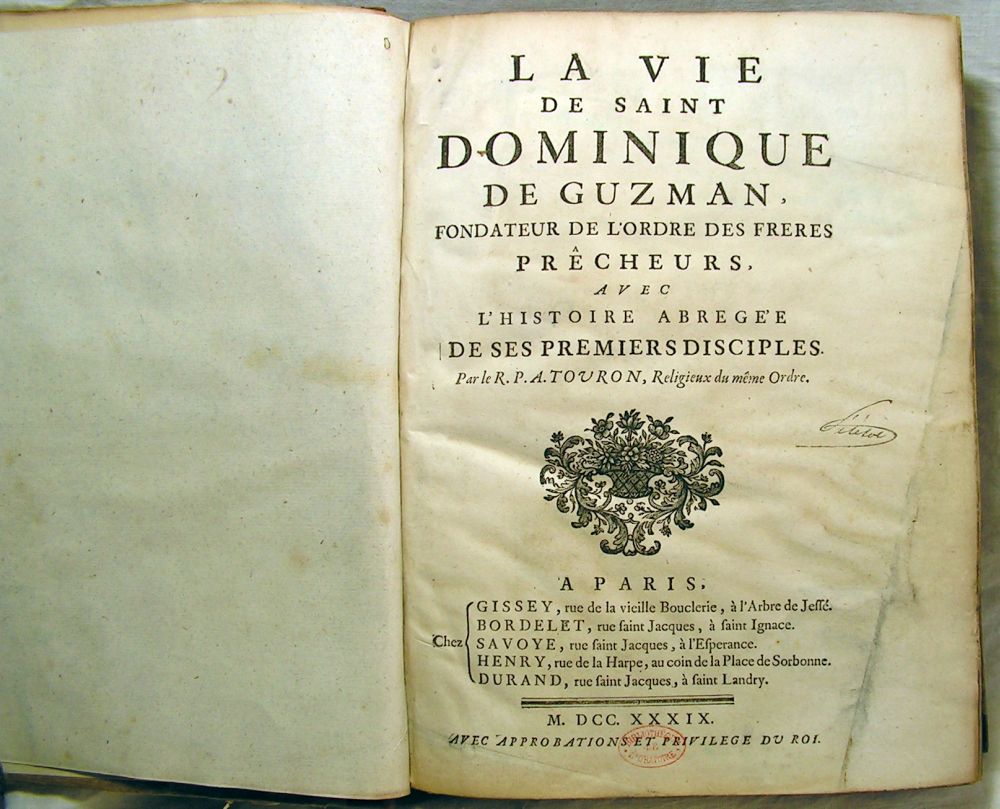 La Vie de Saint Dominique de Guzman, fondateur des "Dominicains".