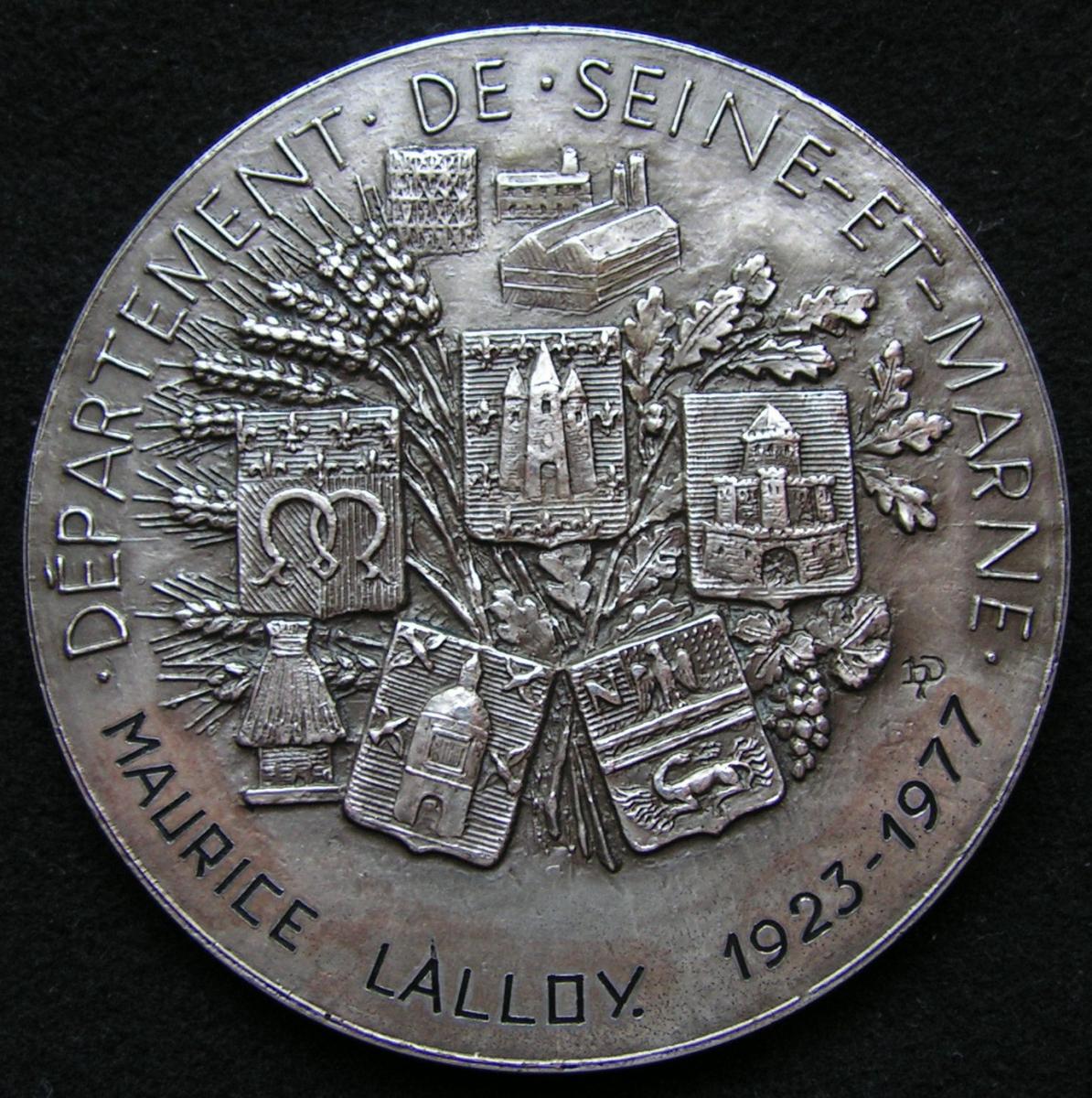 Médaille argent, département Seine et Marne, Maurice Lalloy, Sénateur-photo-2