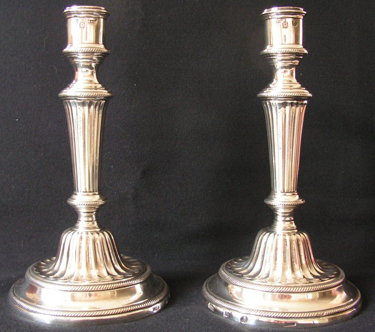 Candlesticks Sterling Silver Mexico Essayeur Antonio Forcada Louis XVI Style