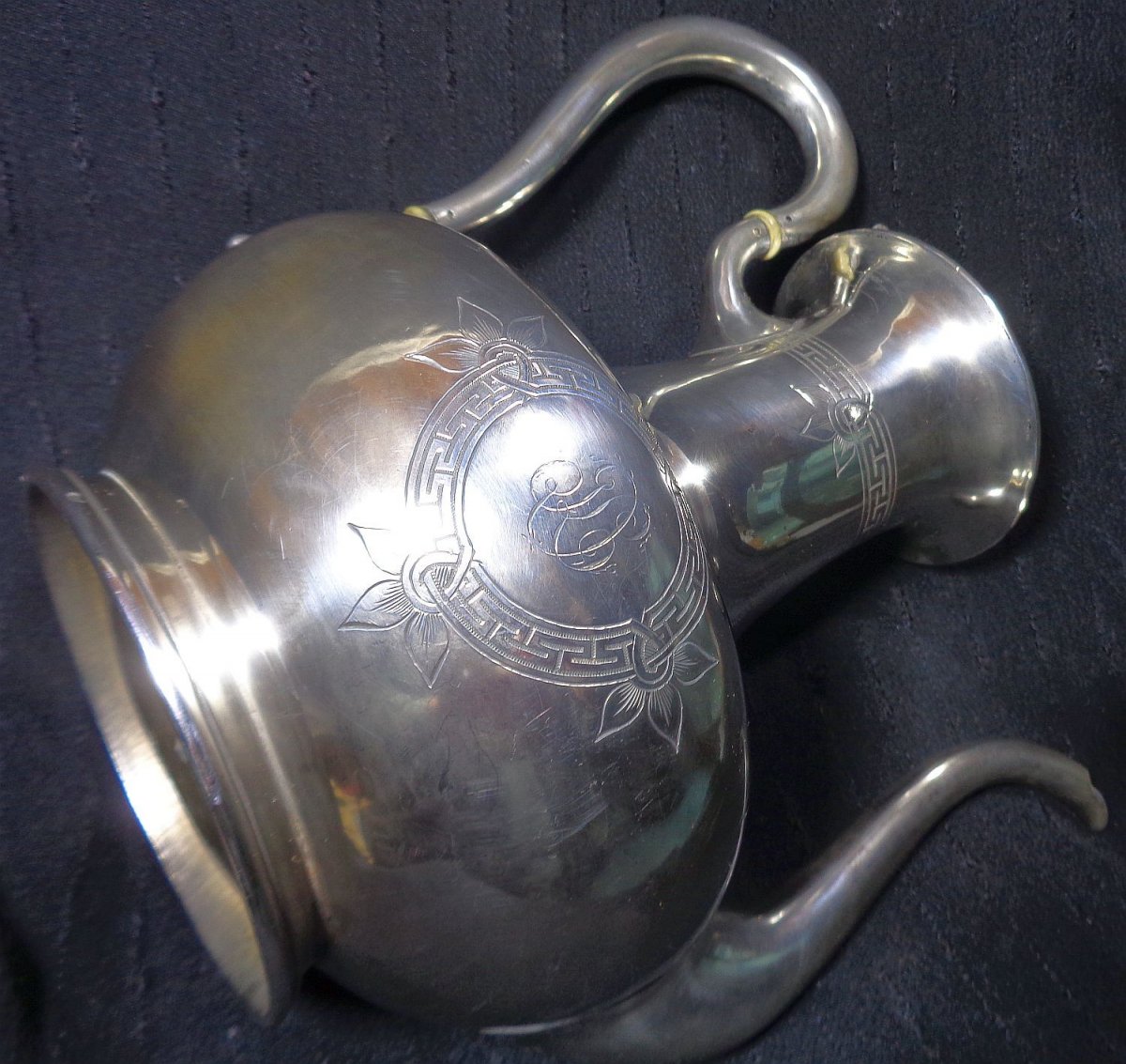 Solid Silver Teapot By Emile Hugo 1853 - 1880 -photo-4