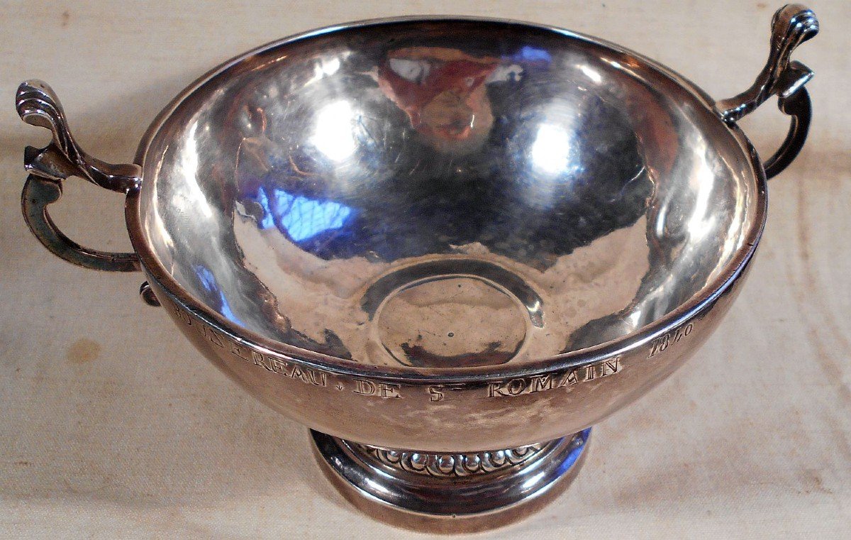 Coupe de mariage bourguignonne, en argent massif. Jeanne BOUZEREAU de St Romain. 1840.-photo-2