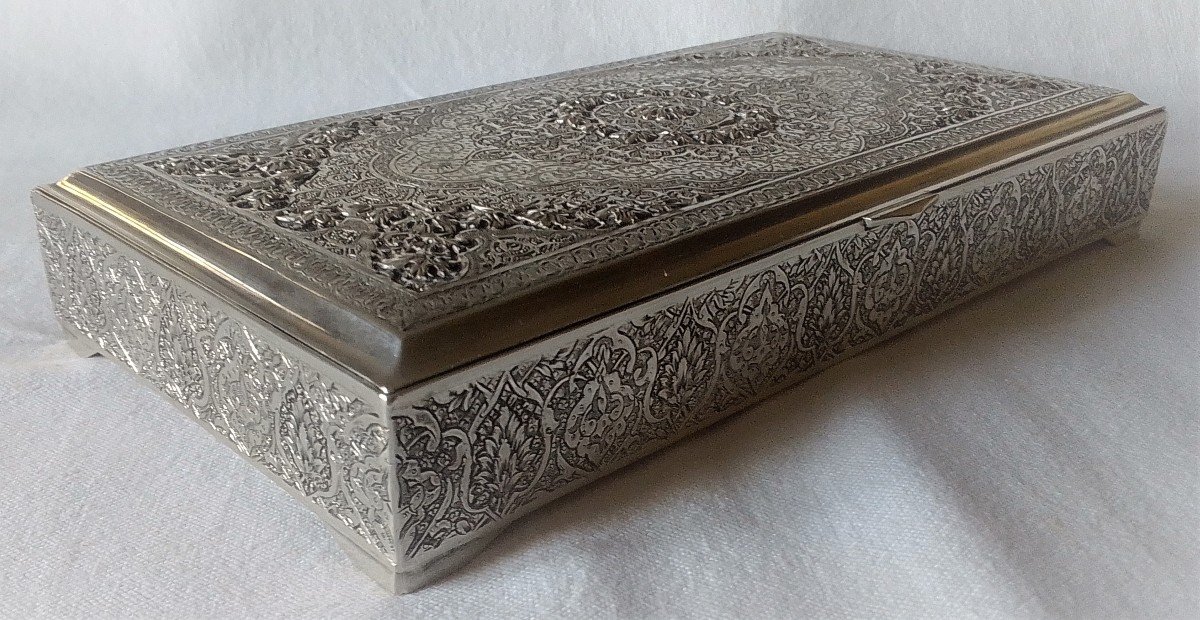 Persian Box, Iran, Kadjar, Sterling Silver-photo-4