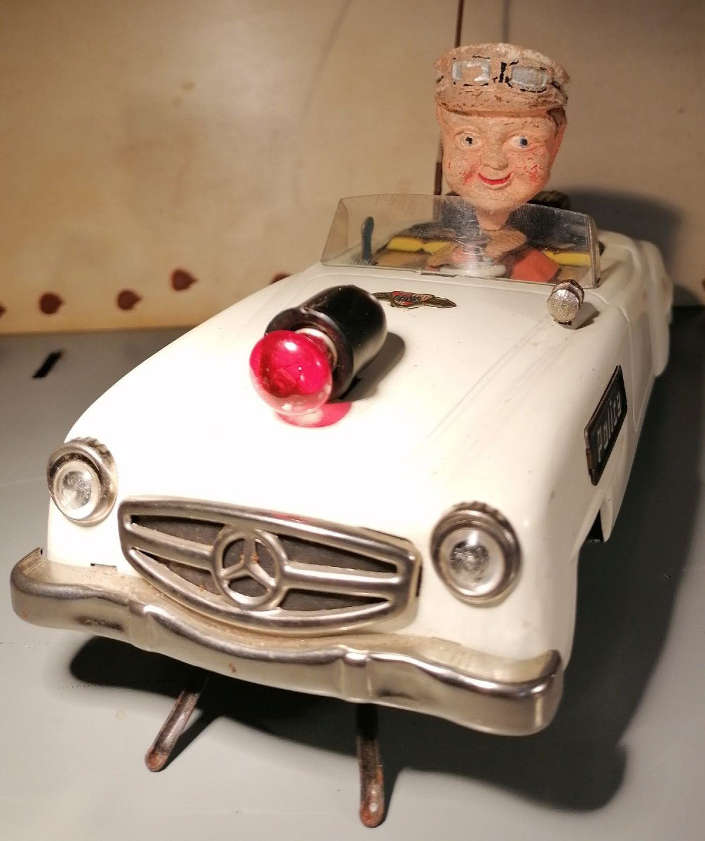 Gama Painted Sheet Metal Car. Mercedes – Benz 190sl Cabriolet 1960 Police-photo-2