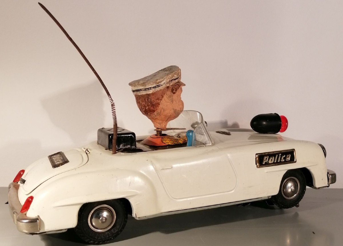 Gama Painted Sheet Metal Car. Mercedes – Benz 190sl Cabriolet 1960 Police-photo-3