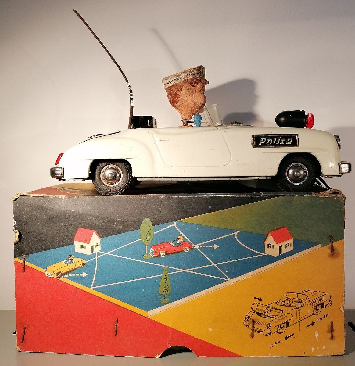 Gama Painted Sheet Metal Car. Mercedes – Benz 190sl Cabriolet 1960 Police-photo-4