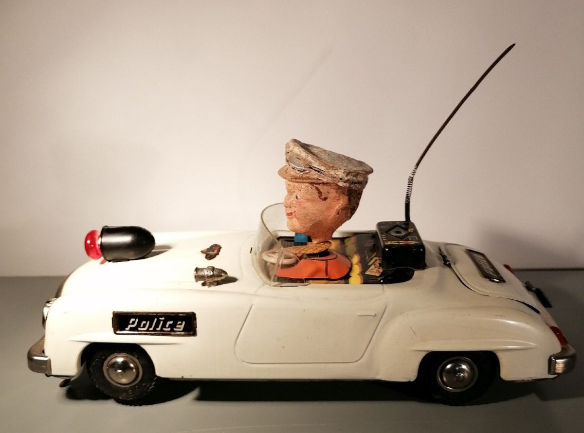 Gama Painted Sheet Metal Car. Mercedes – Benz 190sl Cabriolet 1960 Police-photo-6