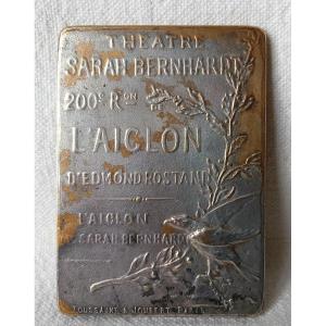Médaille 200e Représentation De l'Aiglon Sarah Bernhardt Edmond Rostand. Théâtre. 