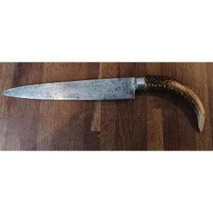 Very Old Large And Impressive Venison Cutting Kitchen Knife