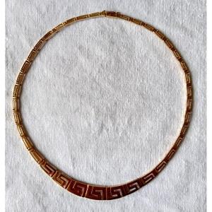 14kt Yellow Gold Necklace. Ancient Greek Frieze