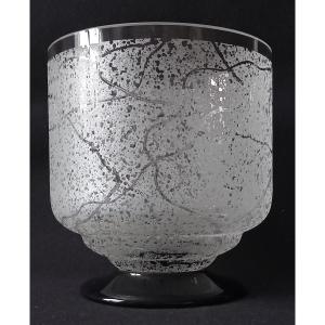 Vase givré Daum Nancy croix de Lorraine France 1924 1939 Art déco