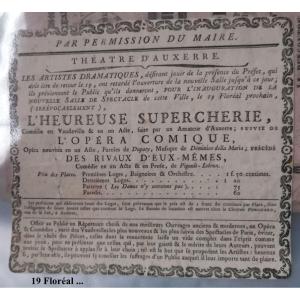 Auxerre Theatre From The Revolution To Napoleon III. Programmes.