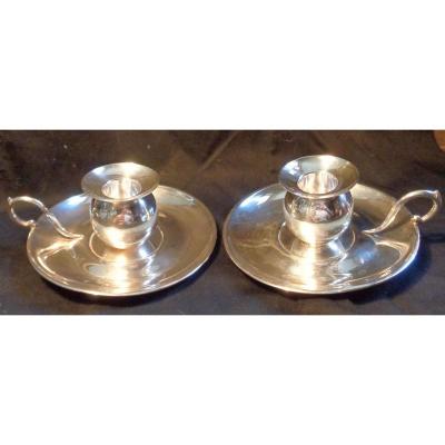 Pair Of Silver Candlestick.