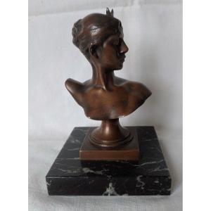 Buste en bronze, Diane chasseresse  Alexandre Falguière (1831 1900)