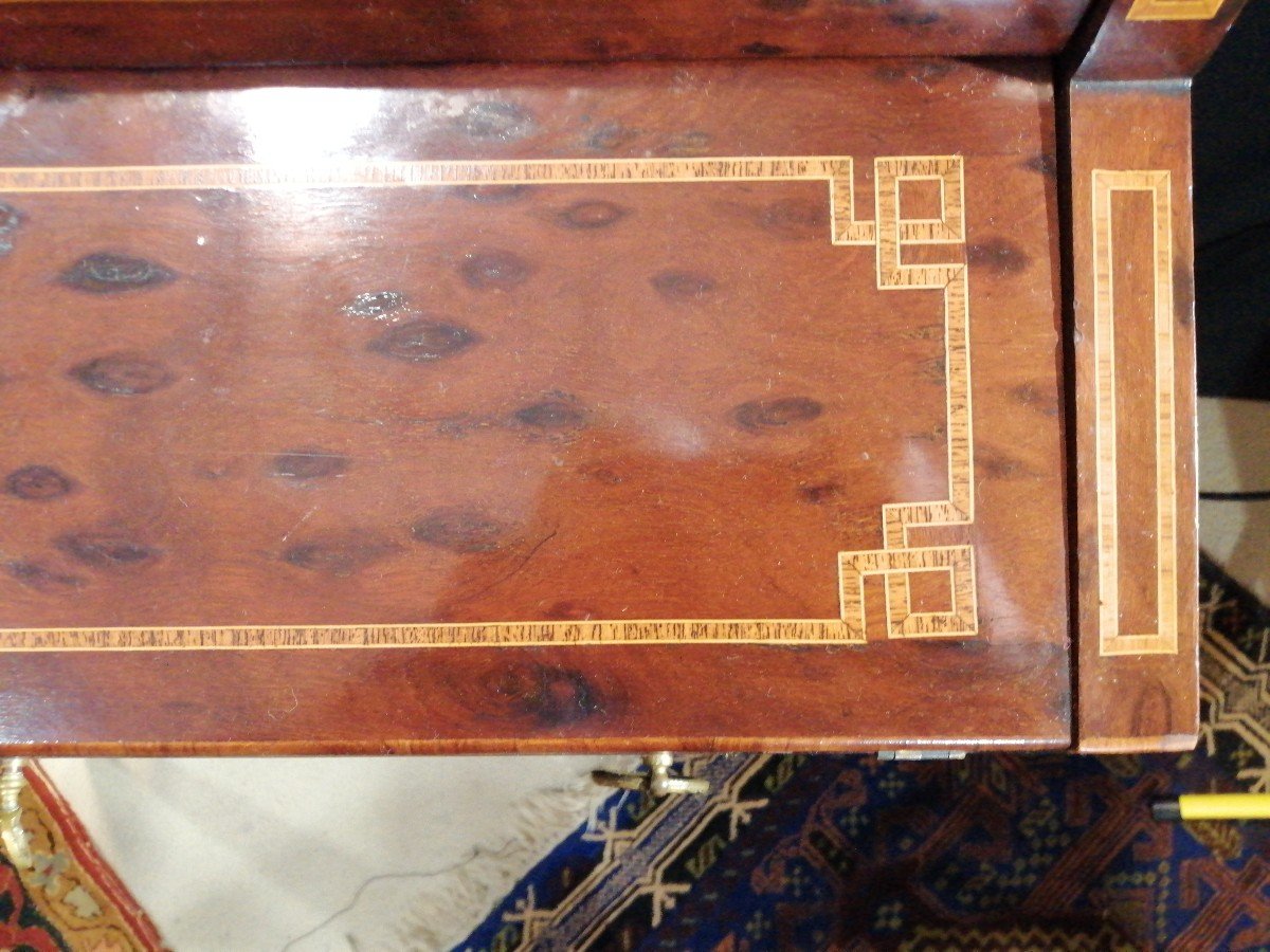Petit Bureau Demi- Cylindre Acajou Anglais Circa 1920-photo-4
