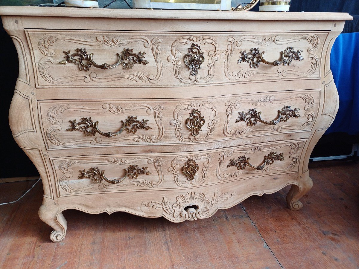 Louis 15 Artsannale Sablée Chest Of Drawers -photo-4