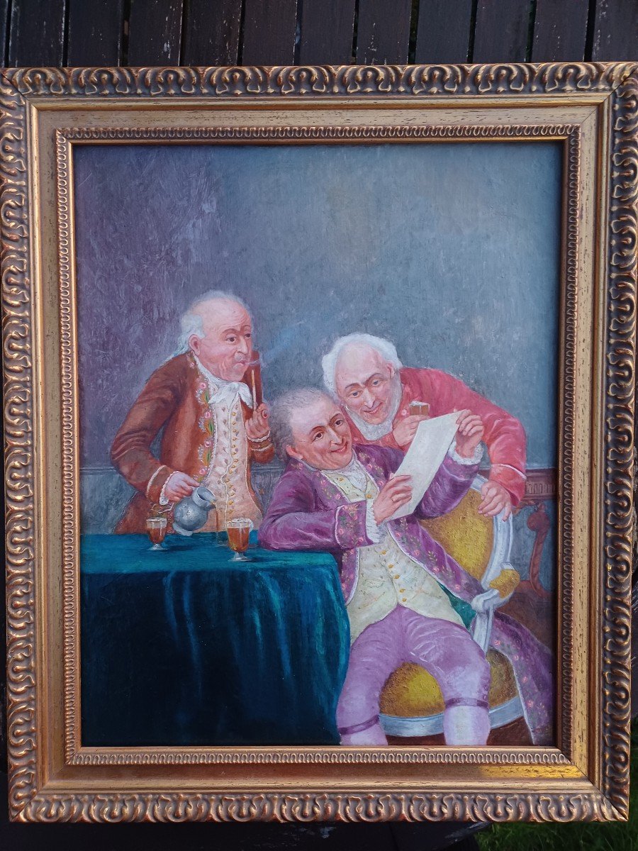 Small Satirical Oil On Canvas Late 19th Century 