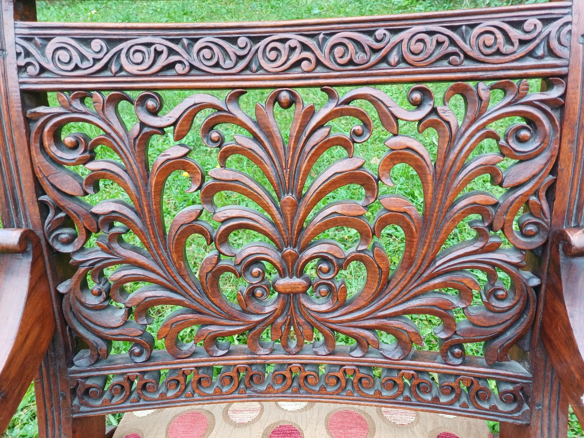 19th Century Rosewood Colonial Armchairs -photo-2
