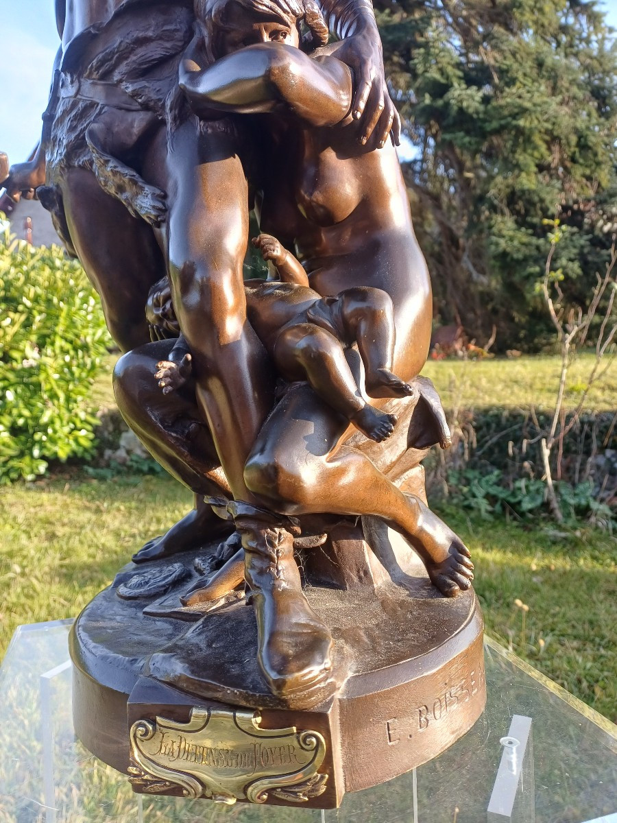 The Defense Of The Home (bronze, 62 Cm) By E. Boisseau (1842-1923)-photo-4
