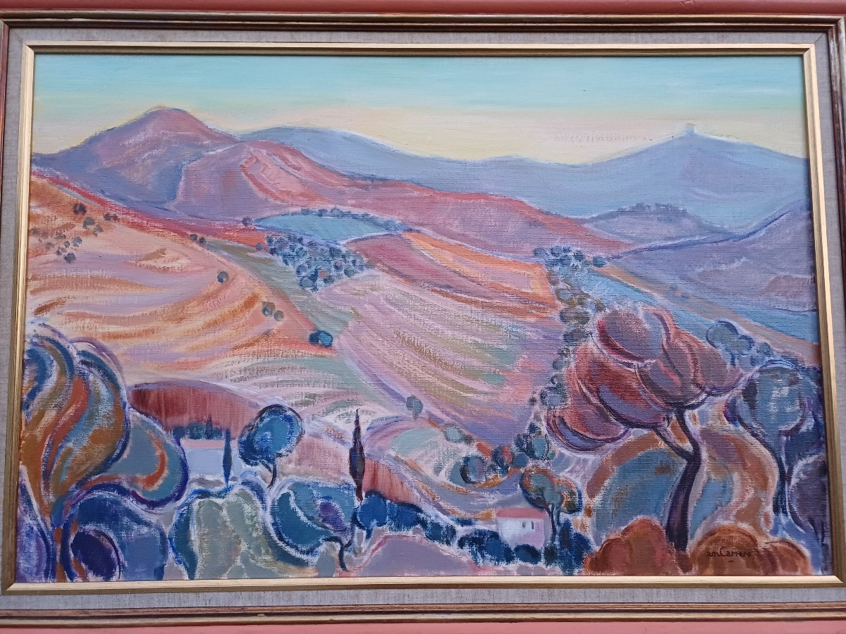Paysage colliourenc  avec le château,  huile  sur  toile -photo-4