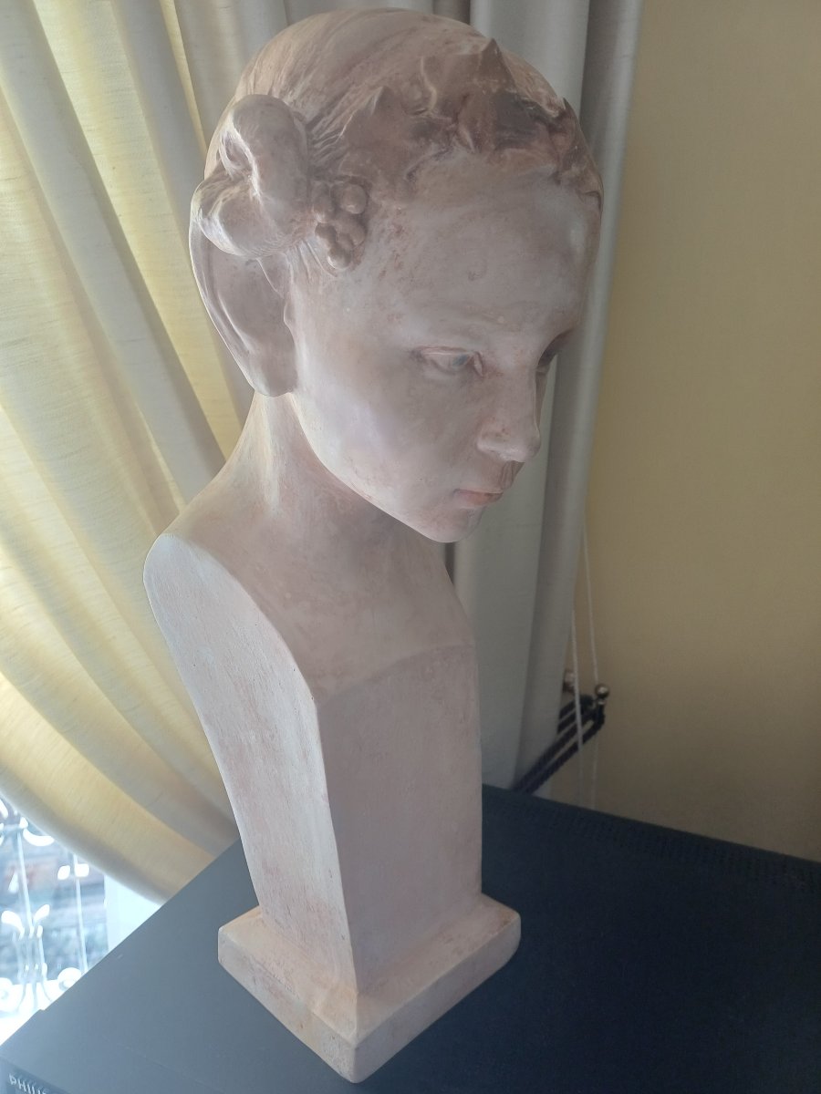 Bust Of A Faun By E. Piron, Biscuit Porcelain, Circa 1920 -photo-3