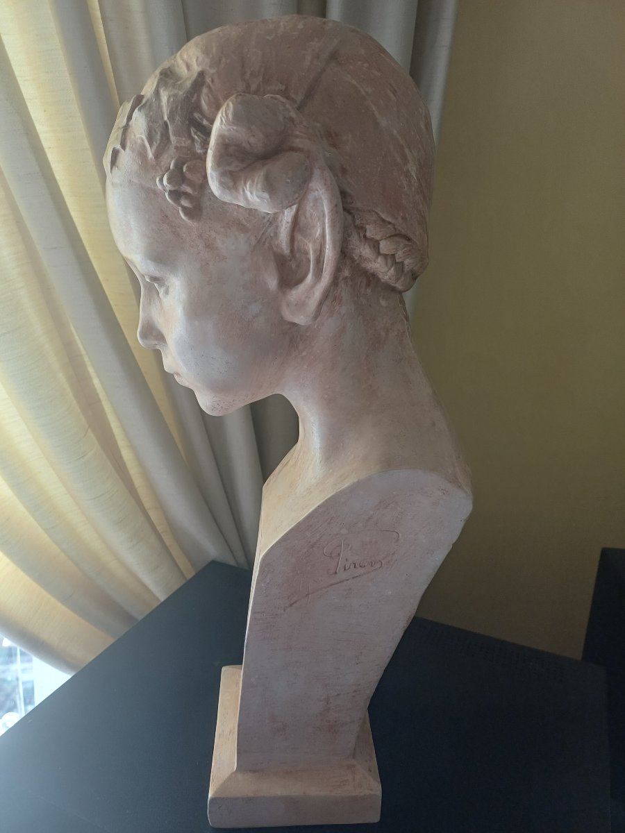 Bust Of A Faun By E. Piron, Biscuit Porcelain, Circa 1920 -photo-4