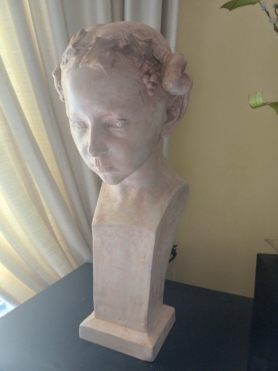Bust Of A Faun By E. Piron, Biscuit Porcelain, Circa 1920 