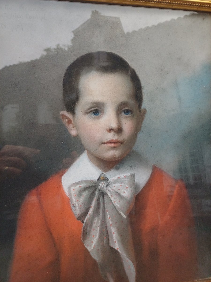 Portrait d'enfant  au pastel  de Bernard Pegot 1823-1913 -photo-2