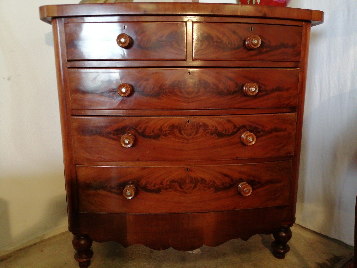 Grande Commode Anglaise à Acajou époque 1900-photo-3