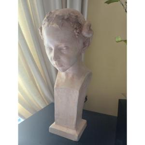 Bust Of A Faun By E. Piron, Biscuit Porcelain, Circa 1920