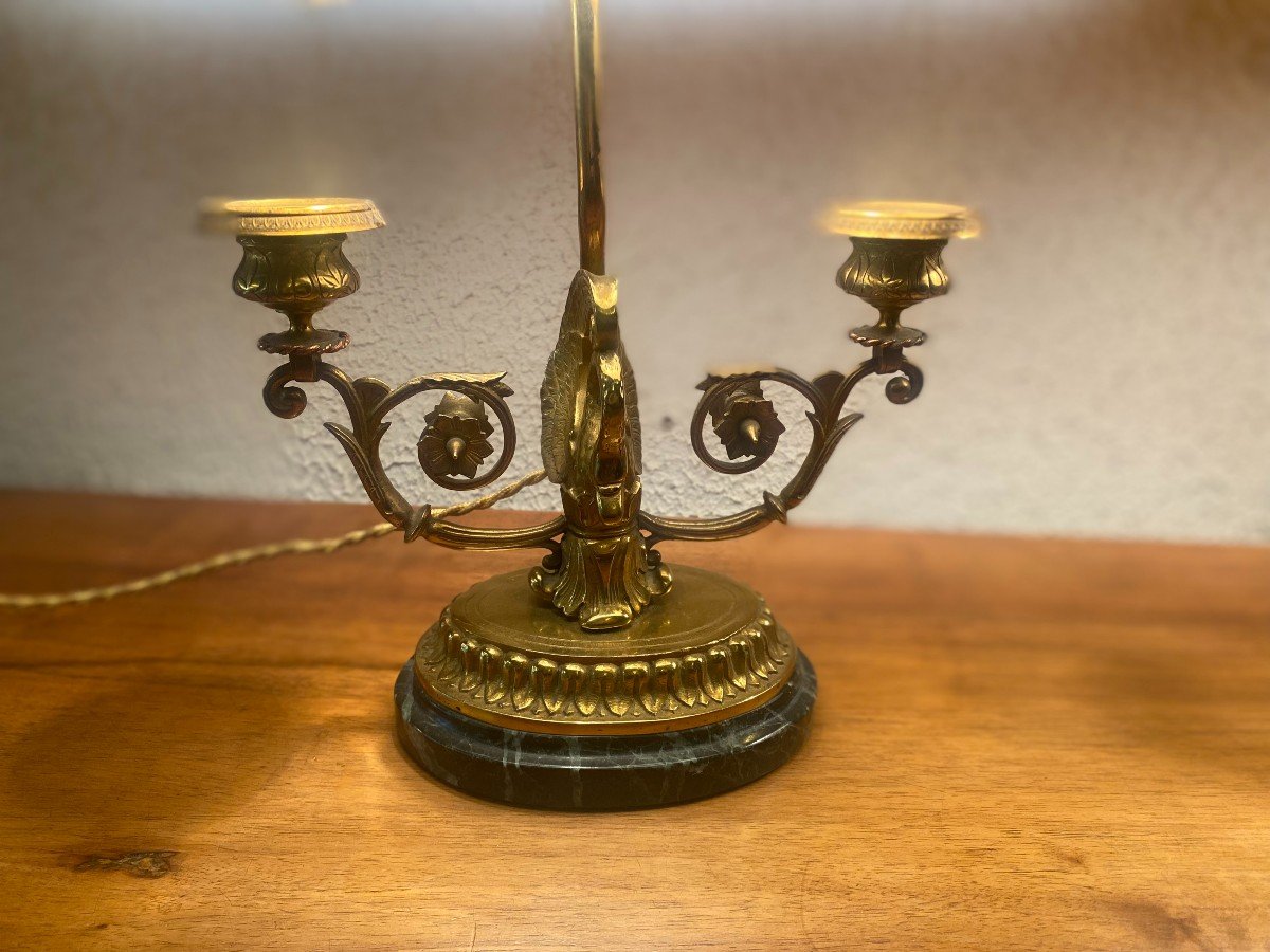 Pair Of Gilt Bronze Desk Lamps, Empire Period, Consulate.-photo-2