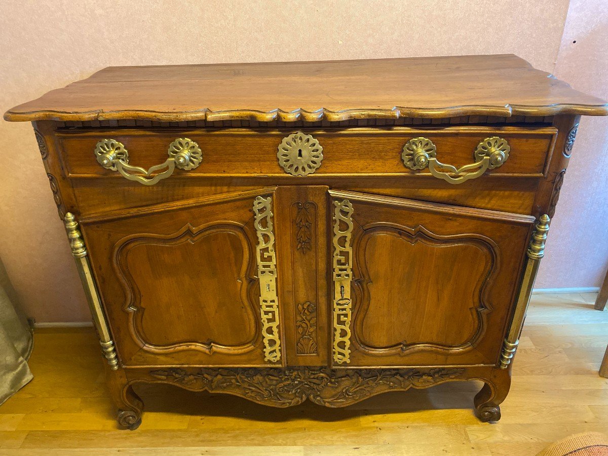 Louis XV Period Buffet In Walnut From The Gard Region.-photo-3