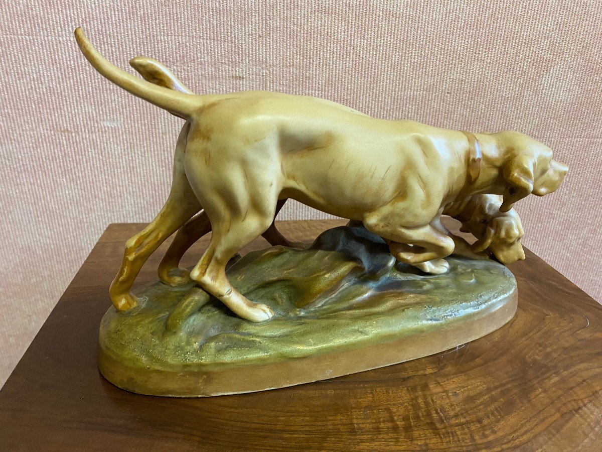  Royal Dux Porcelain Hunting Dogs-photo-6