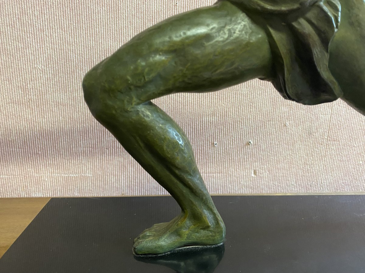 Spelter And Marble, Art Deco, By Jean De Roncourt.-photo-3