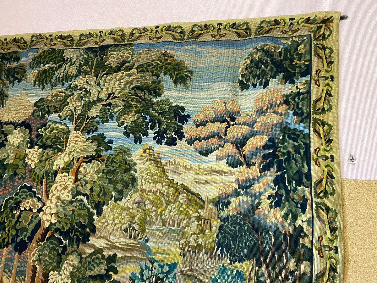 Tapisserie florale, Faite à La Main, Des Années 40.-photo-4