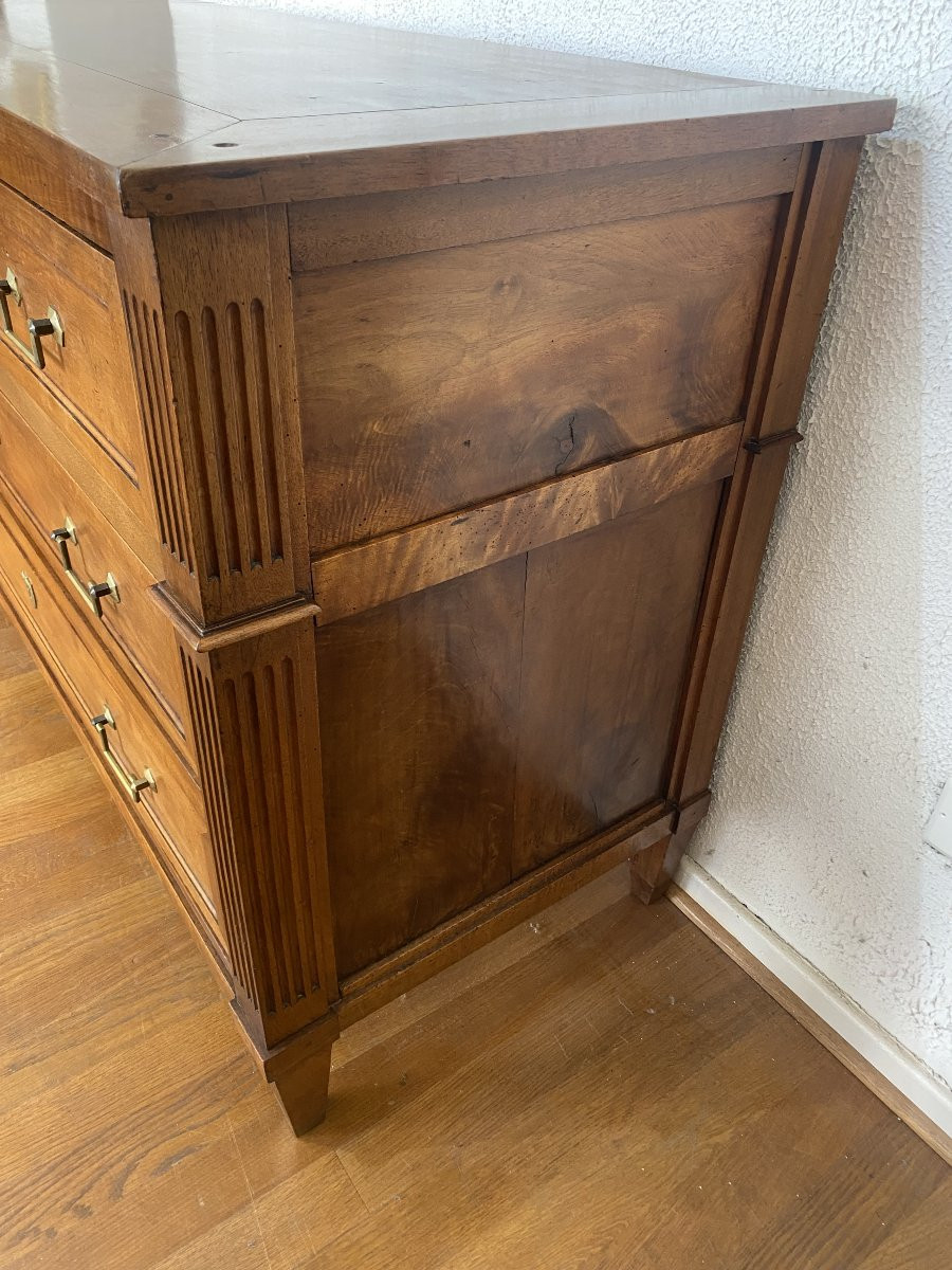 Commode De style Louis XVI en noyer.-photo-4