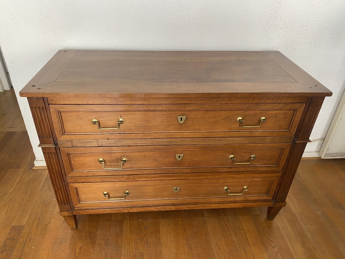 Commode De style Louis XVI en noyer.-photo-4