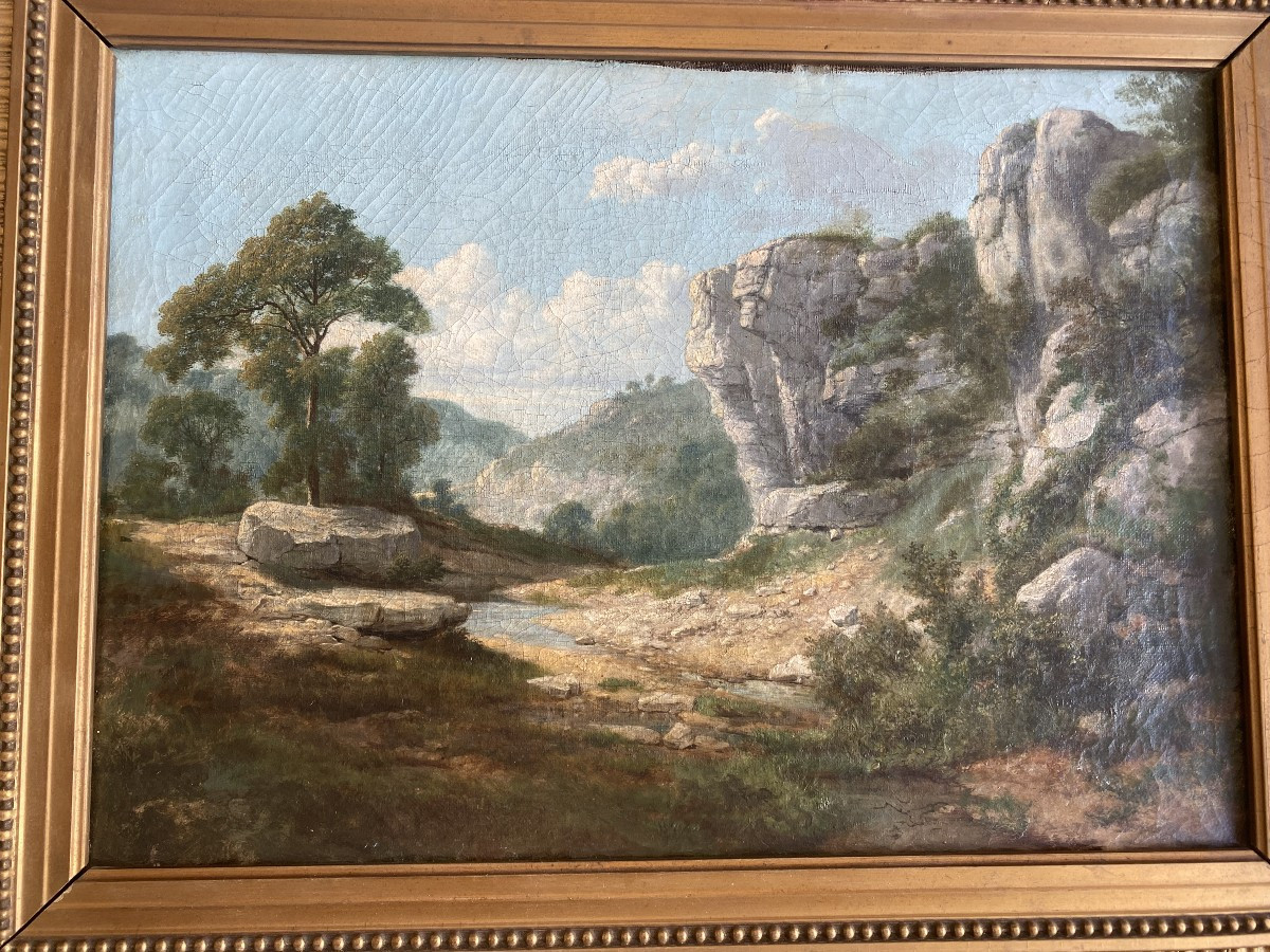 Huile sur toile Du XIX  siècle. Paysage