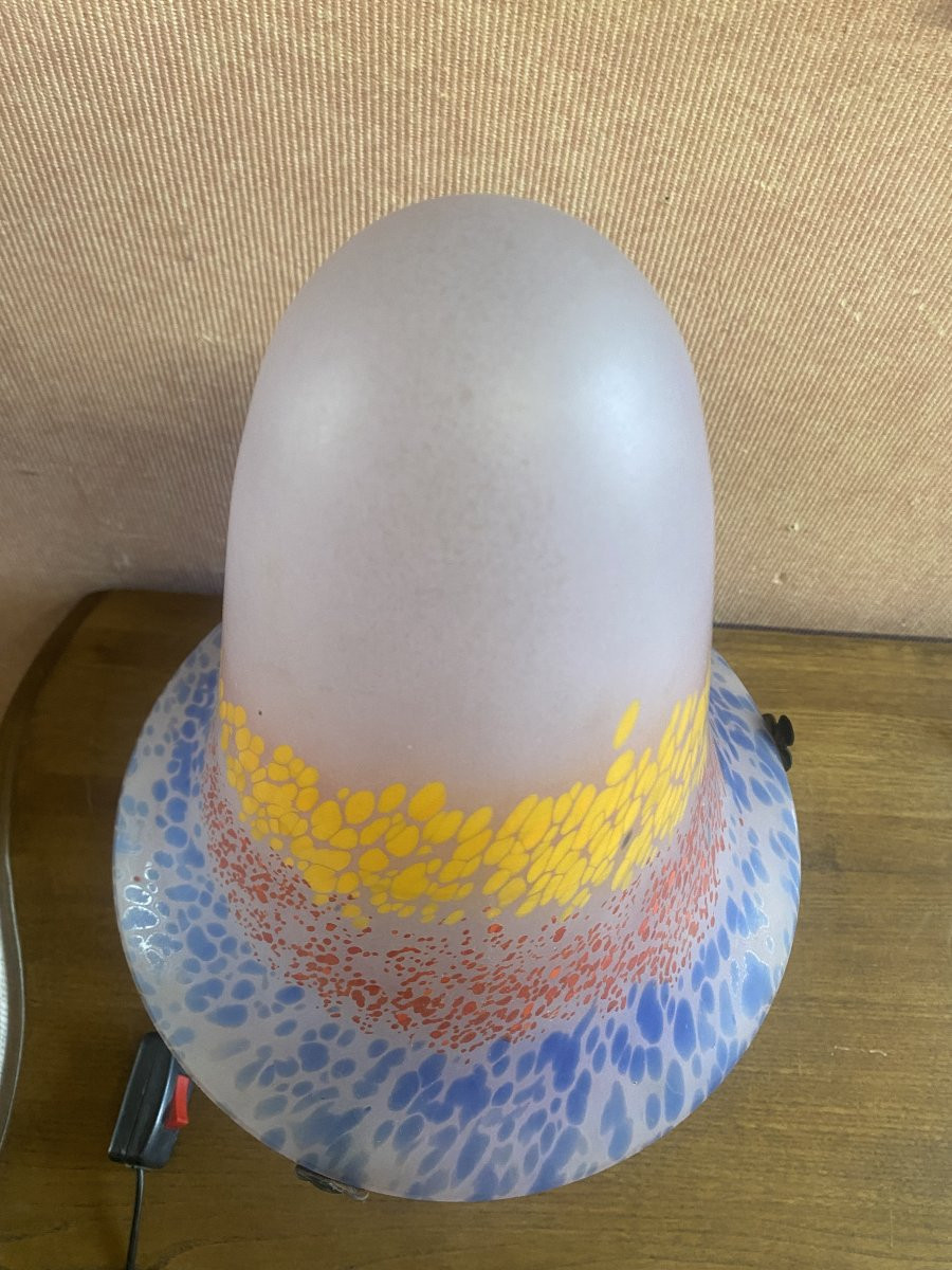 Lampe à pose  en verre teinté des années 60-70-photo-3