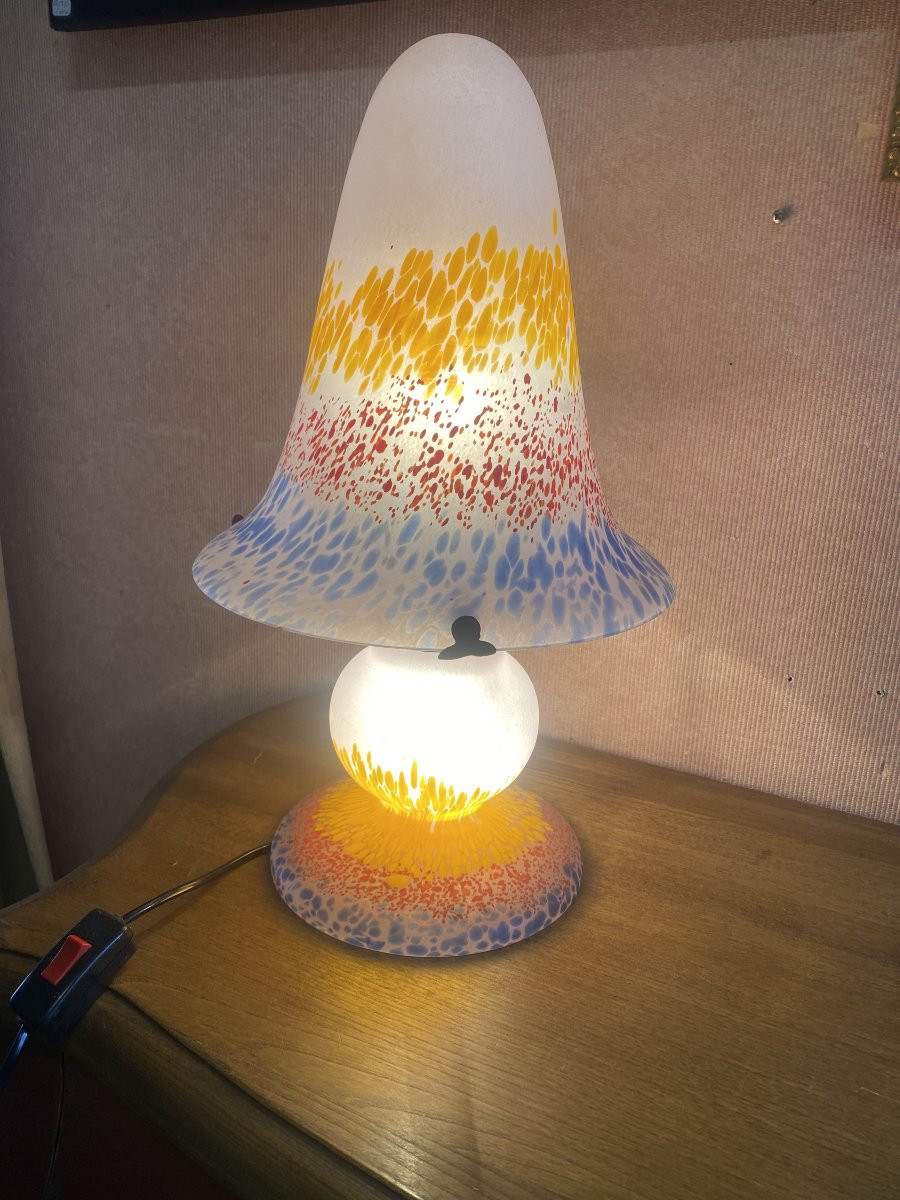 Lampe à pose  en verre teinté des années 60-70-photo-3