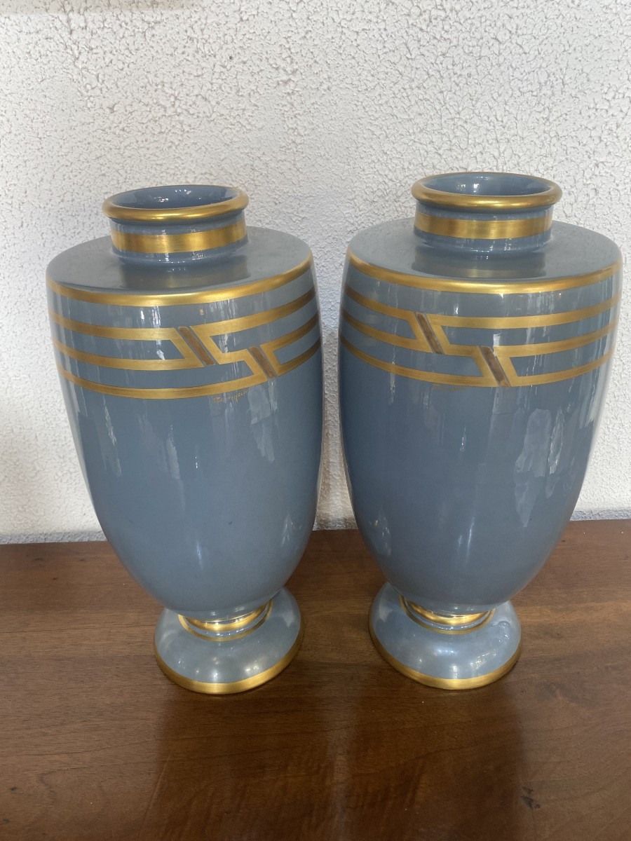 Paire de vases Art Déco signé Pinon Heuzé