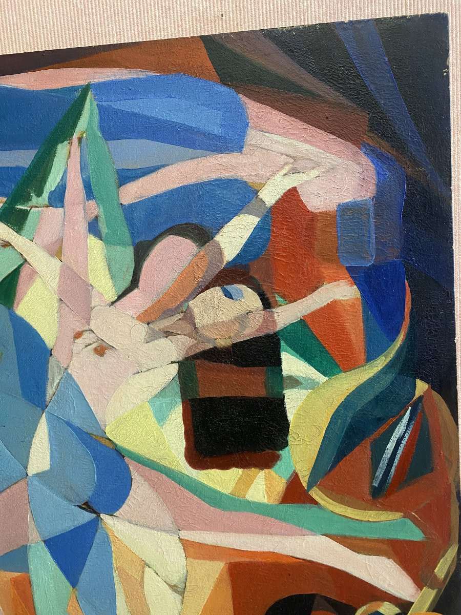 Huile sur toile "danseuses " non signée.-photo-1