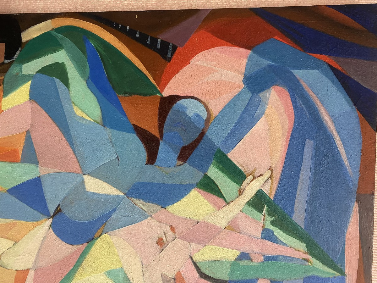 Huile sur toile "danseuses " non signée.-photo-3