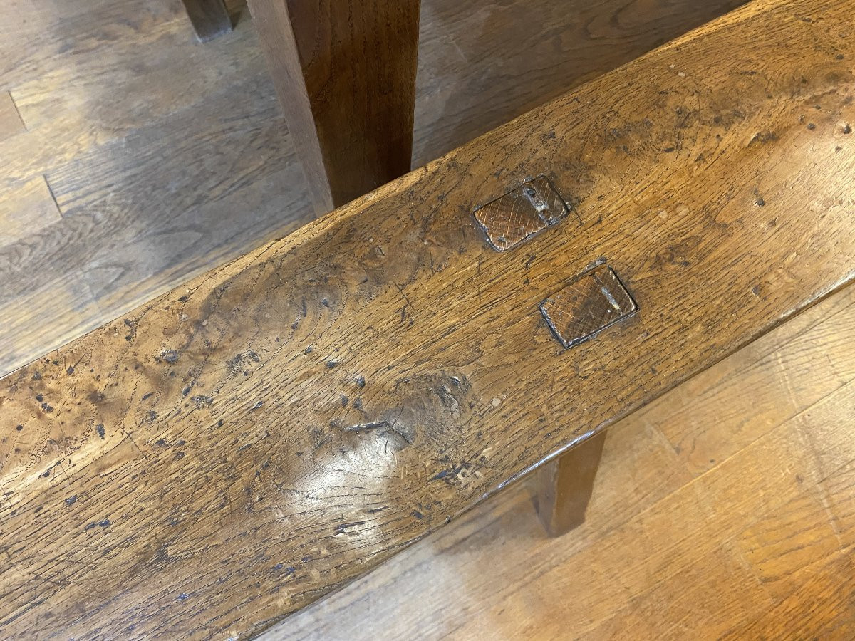 A Peasant Table Made Of Ash Wood With Its Benches. -photo-4