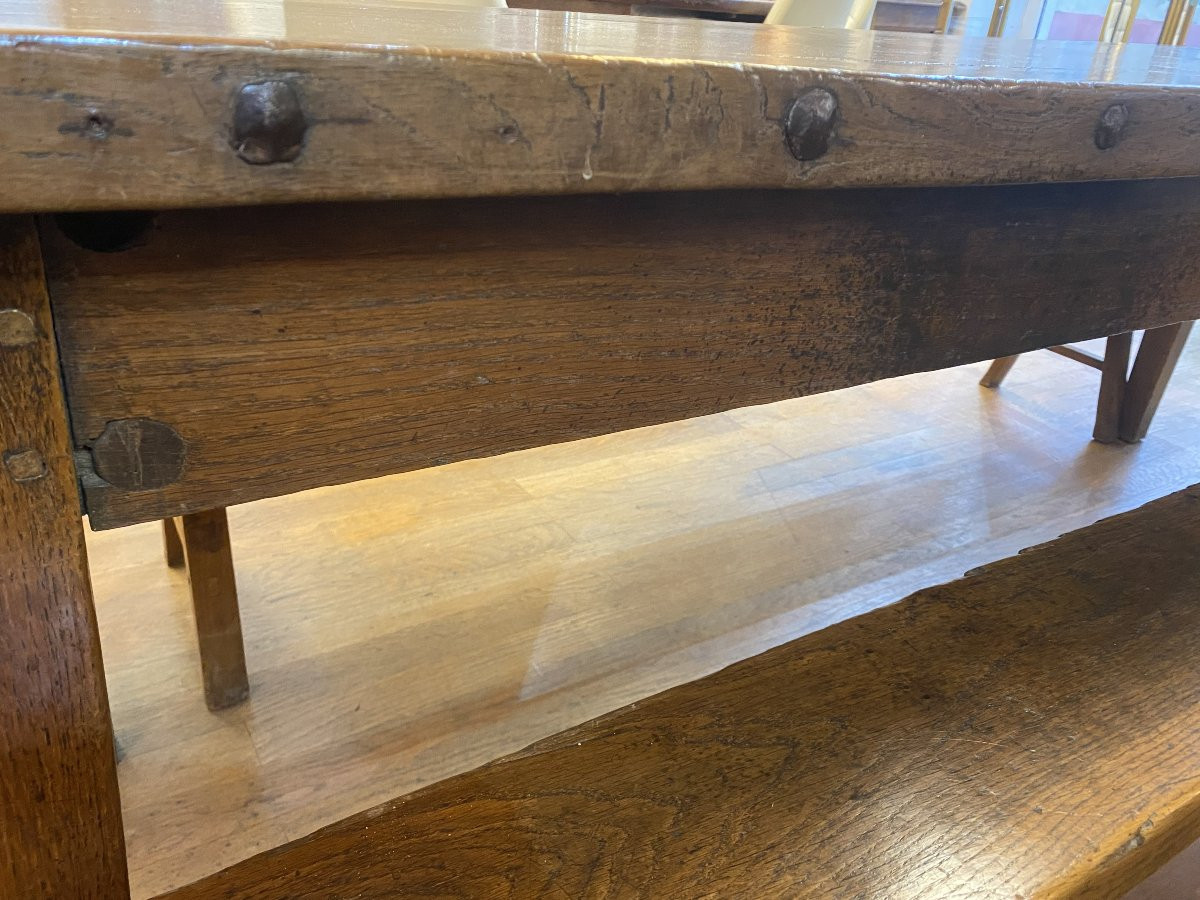 A Peasant Table Made Of Ash Wood With Its Benches. -photo-7