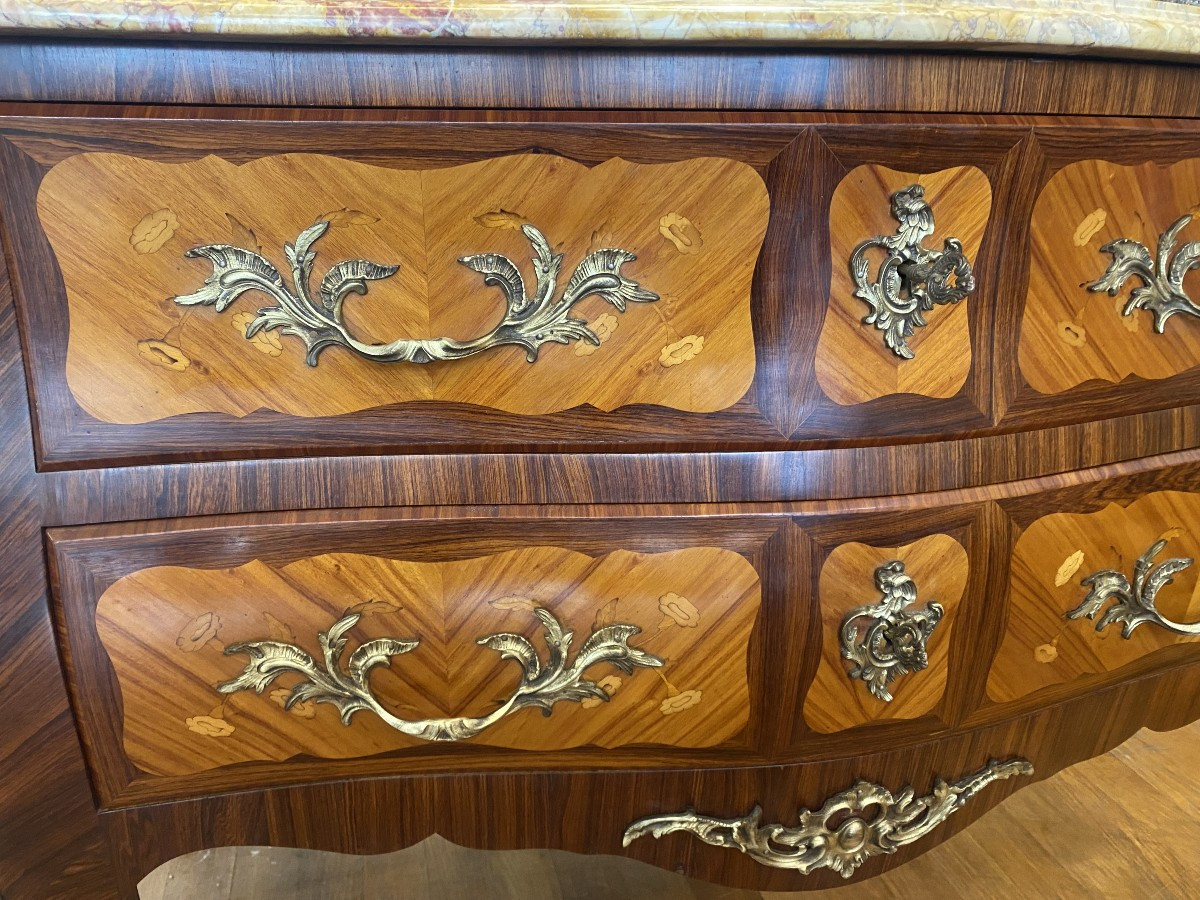 Louis XV Style Rosewood Marquetry Commode-photo-2