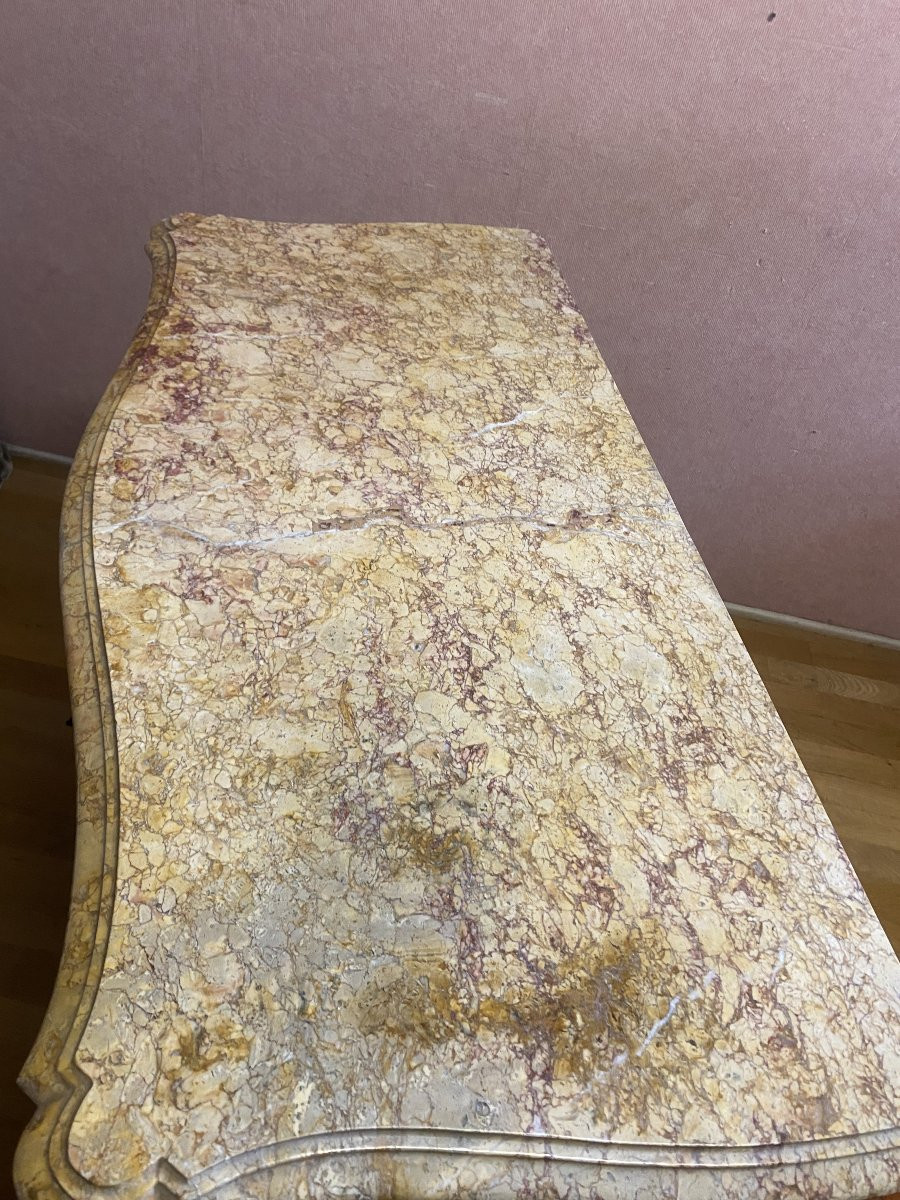 Commode en marqueterie de bois de rose, de style Louis .X.V.-photo-3