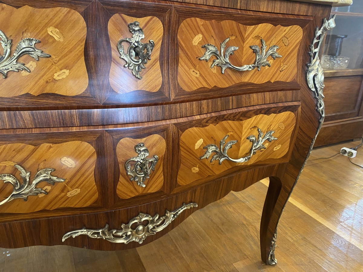 Louis XV Style Rosewood Marquetry Commode-photo-2
